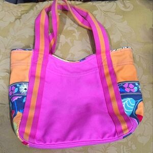 Vera Bradley Pink and Orange Tote Bag Vibrant Summer Style
